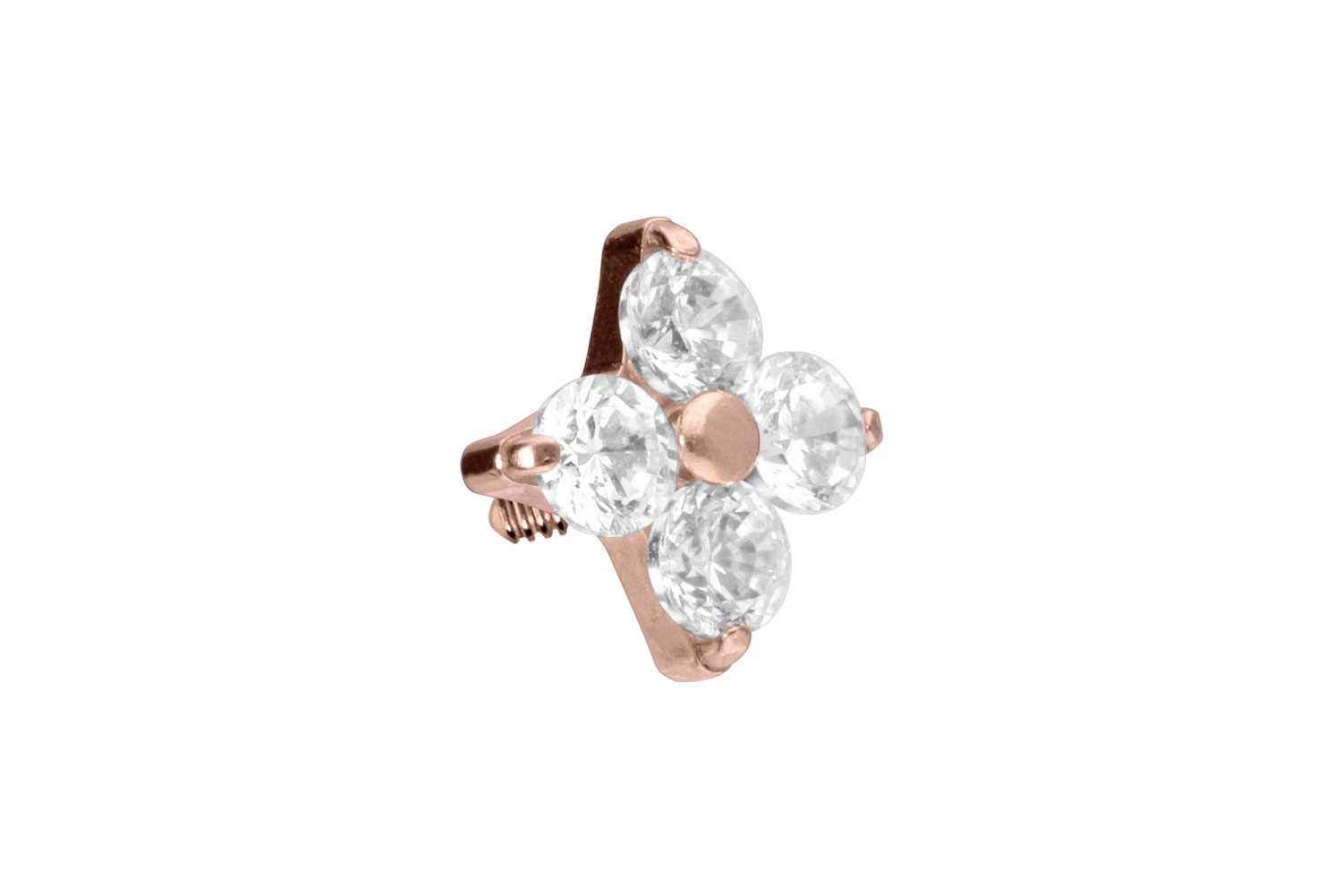 Titan Schraubaufsatz mit Außengewinde KRISTALLBLUME von Piercingline